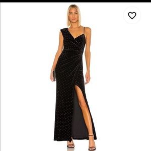BCBG Maxazria Black Velvet Studded Gown